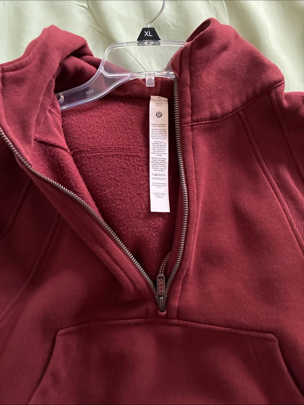 lululemon athletica Women's Burgundy Half-Zip Fleece Pullover